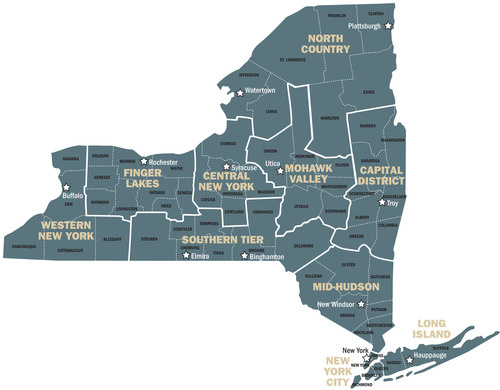 NY Regions under Governor Cuomo